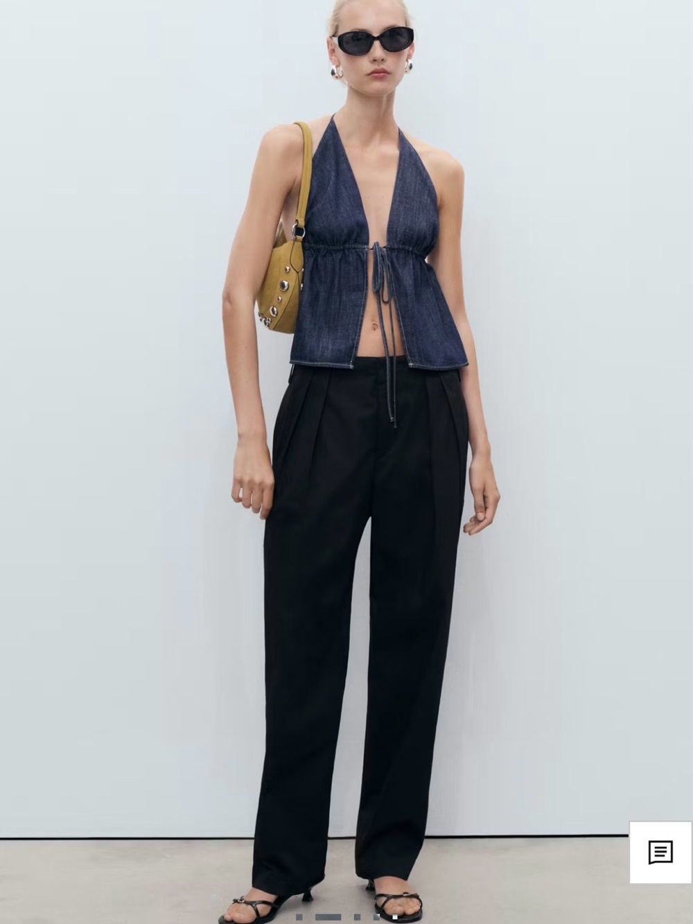 Mango Black High-Rise Trousers, Large garment